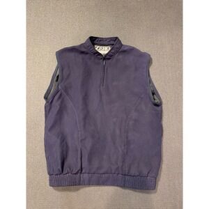 Vintage Zero Restriction‎ Vest Men's M Blue Golf Vest 1/4 Zip Pullover USA Made
